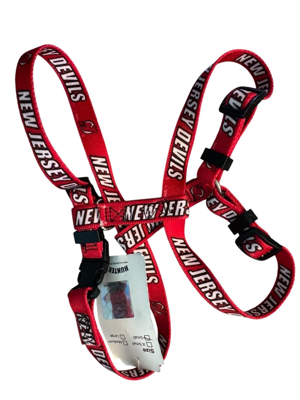 NHL New Jersey Devils Small 5/8” Adjustable Pet Harness Red, White & Black NEW